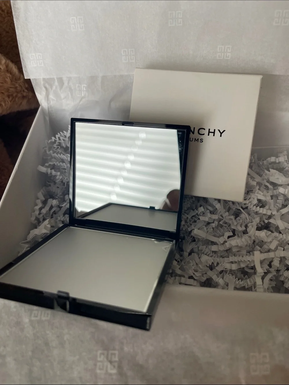 Givenchy Black Jacquard Logo brush set, spa headband and mirror
